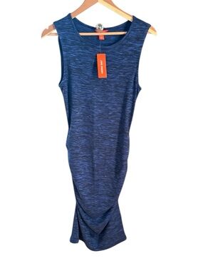 Joe Fresh Navy Heather Knit Tank Dress, midi length, size medium